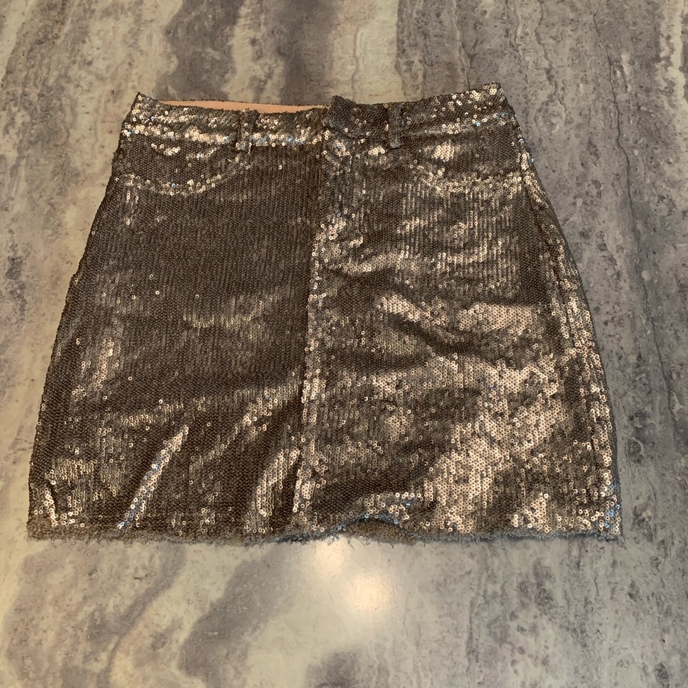 Gold sequin skirt